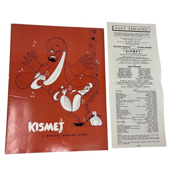 1955 Kismet Playbill and Program Taft Theatre Edwin Lester Julie Wilson - Picture 2 of 16